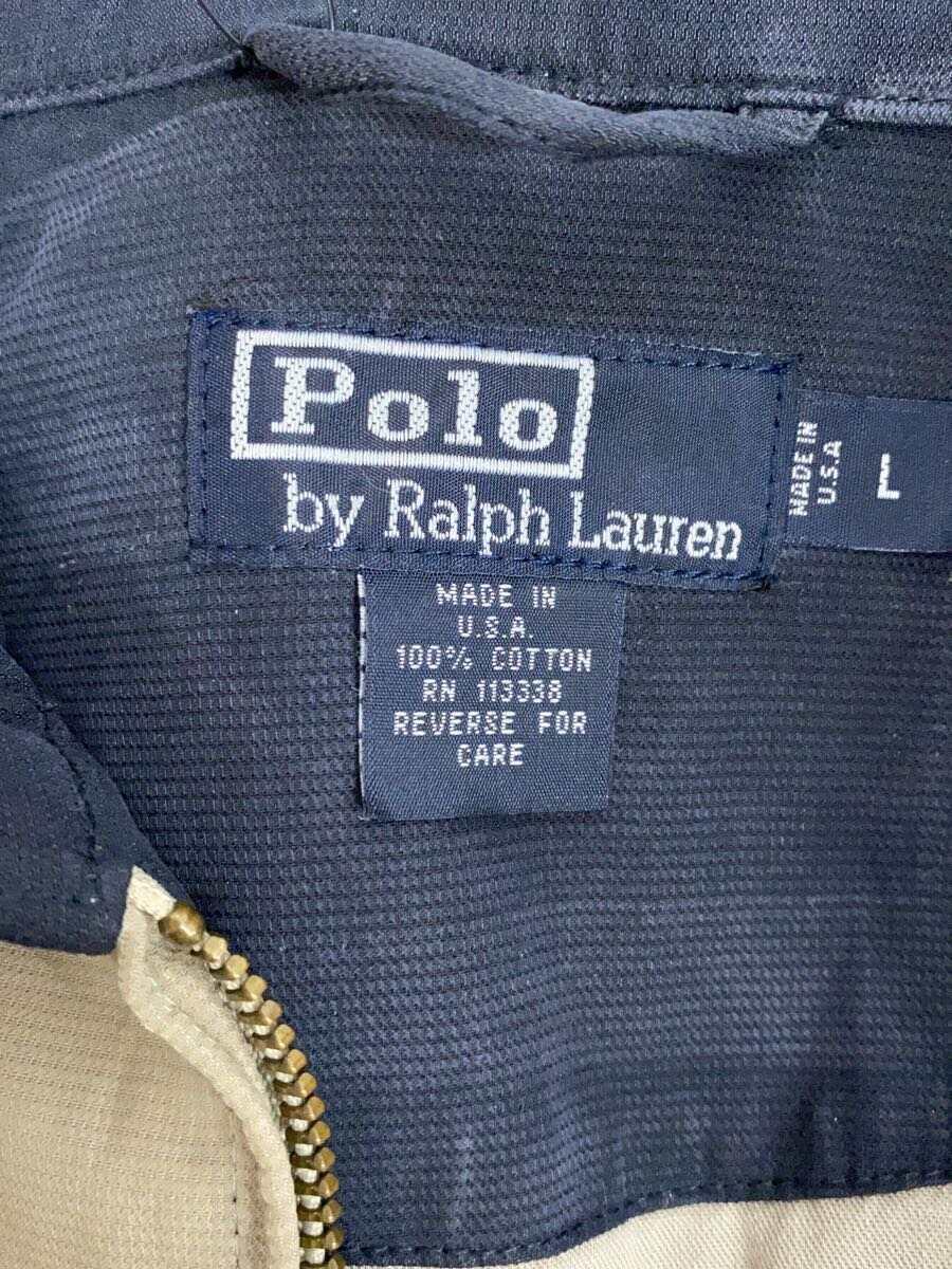 POLO RALPH LAUREN◆ブルゾン/L/コットン/BEG/90s/USA製/スイングトップ/ヨゴレ/ダメージ有//_画像3