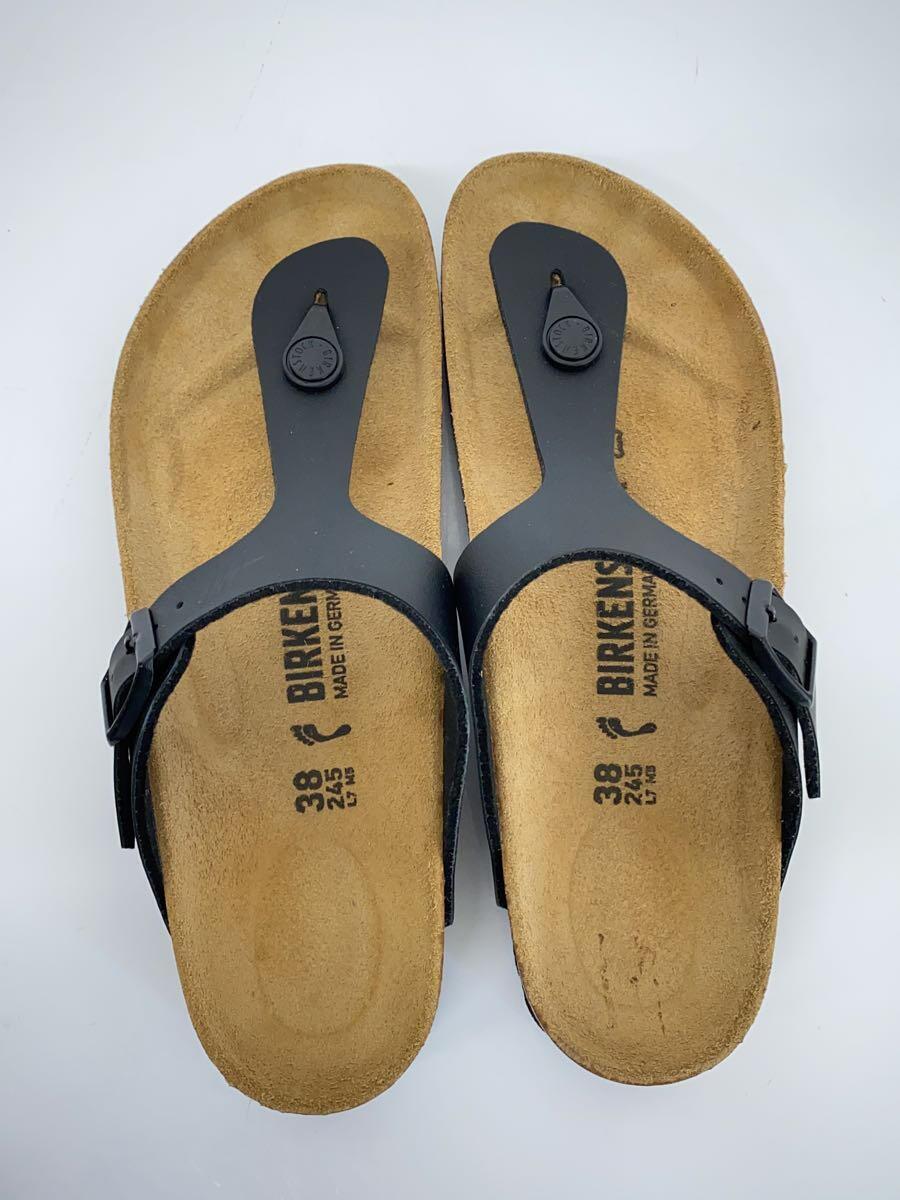 BIRKENSTOCK◆サンダル/24.5cm/BLK/レザー/0043693_画像3