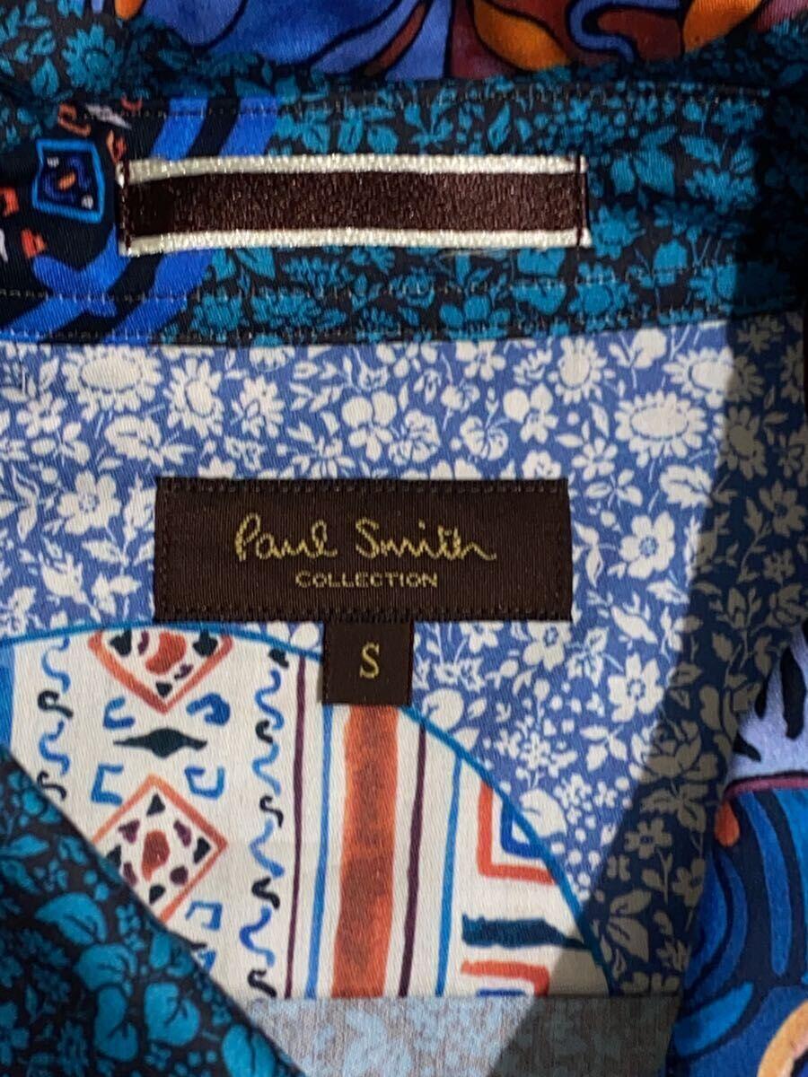 Paul Smith COLLECTION◆ペインテッド プレート カジュアルシャツ/S/BLU/総柄/124389_画像3