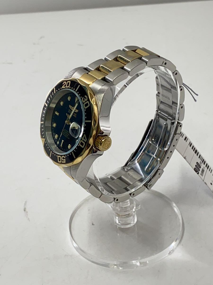 invicta◆自動巻腕時計/アナログ/ステンレス/BLK/GLD/SS/inv8934_画像2