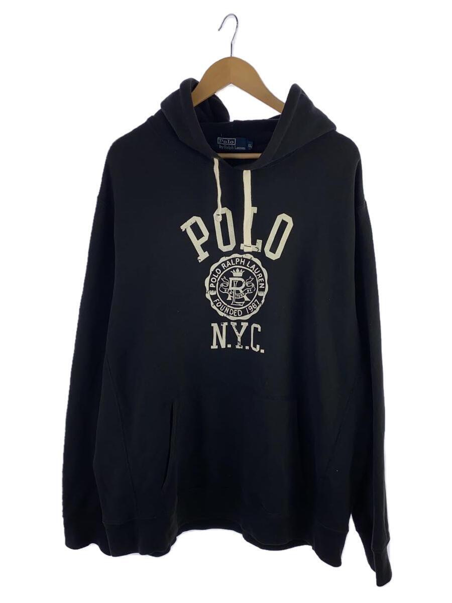 POLO RALPH LAUREN◆リバースウィーブスウェットパーカー/パーカー/XL/コットン/BLKー/色褪せ有/使用感有_画像1