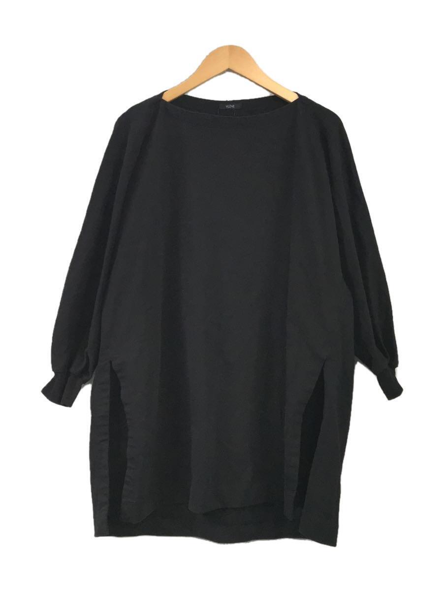 YLEVE◆21AW TWIST YARN COTTON TUNIC/FREE/コットン/BLK/168-1266023_画像1