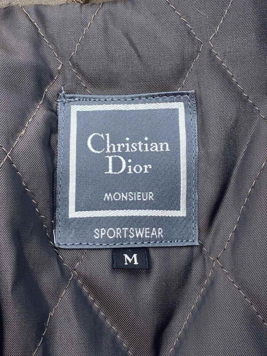 Christian Dior◆レザージャケット・ブルゾン/-/羊革/カーキ_画像3