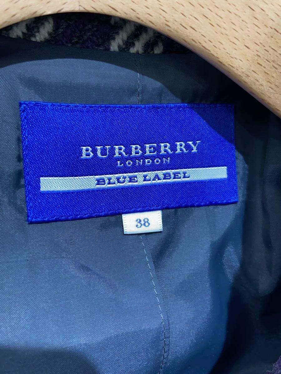 BURBERRY BLUE LABEL◆ジャケット/ショート丈/38/ウール/GRY/チェック/FCF26-694-08_画像3