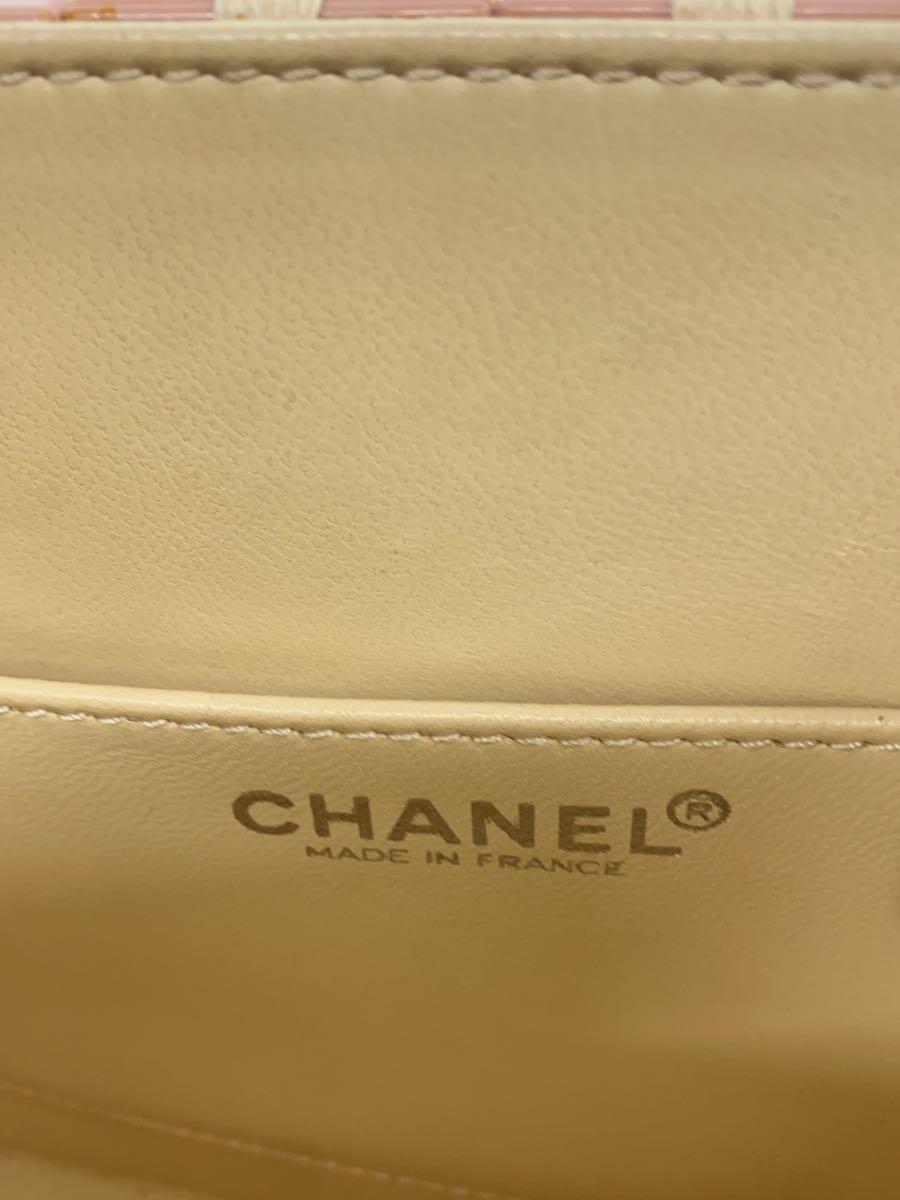 CHANEL◆ハンドバッグ/-/ピンク/無地/パズル/スクエア/ココマーク/シャネル_画像6