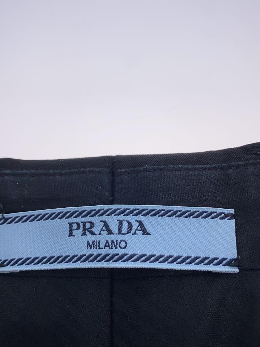 PRADA◆テーパードスラックスパンツ/スラックスパンツ/42/ポリエステル/BLK_画像4