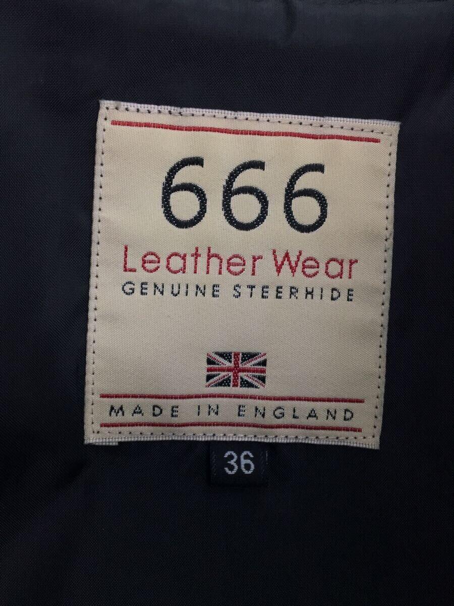 666 Leather Wear◆シングルライダースジャケット/36/レザー/BLK/英国製/MADE IN ENGLAND_画像3