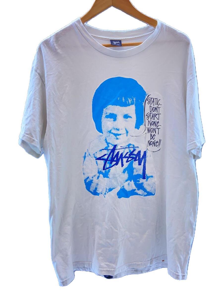 STUSSY◆Tシャツ/L/コットン/WHT/無地_画像1