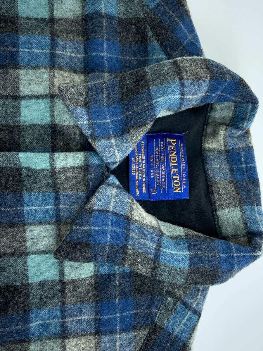 PENDLETON◆長袖シャツ/S/ウール/BLU/チェック_画像6