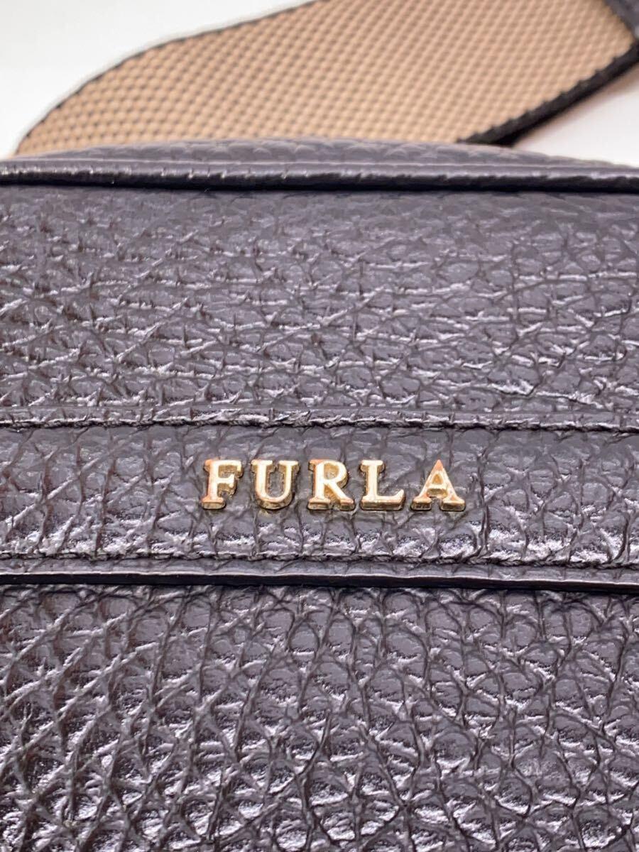 FURLA◆アヴリル/カメラバッグ/ショルダー/レザー/BLK_画像5