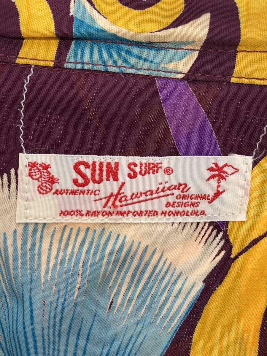 SUN SURF◆アロハシャツ/L/レーヨン/PUP/総柄/SS30104/BOMBAX BORDER_画像3