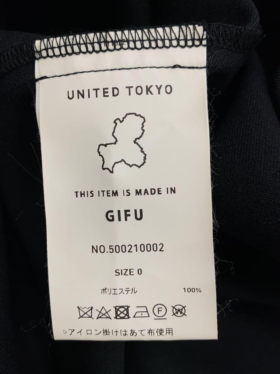 UNITED TOKYO◆UNITEDTOKYO/アシメプリーツシャツワンピース/0/ポリエステル/ブラック/500210002_画像4