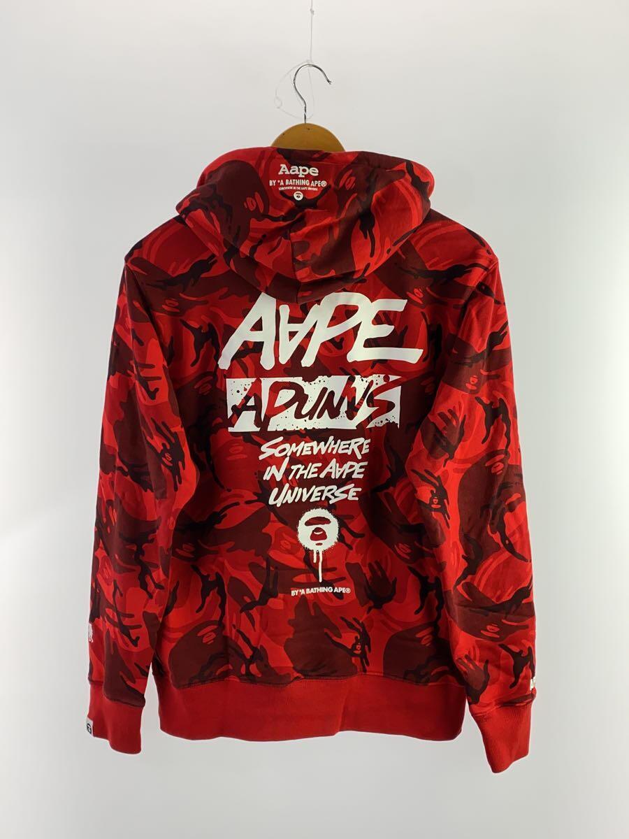 AAPE BY A BATHING APE◆パーカー/L/コットン/RED/カモフラ/AAPSWM3460XAB_画像2