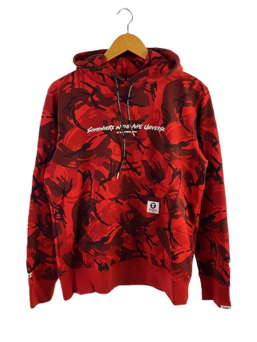 AAPE BY A BATHING APE◆パーカー/L/コットン/RED/カモフラ/AAPSWM3460XAB_画像1