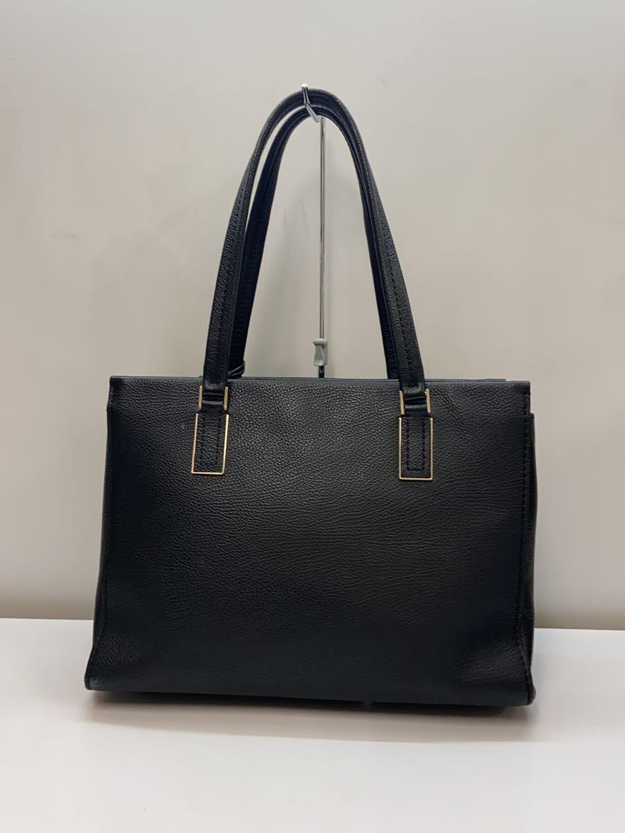 kate spade new york◆トートバッグ/レザー/BLK/無地/PXRU8396_画像3