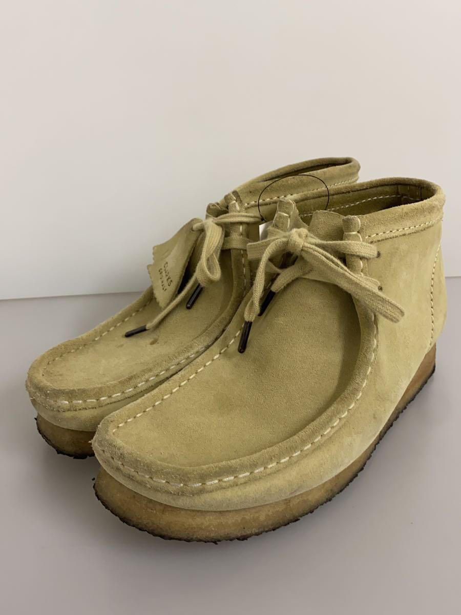 Clarks◆Wallabee Boots/レースアップブーツ/25.5cm/CML/スウェード_画像2