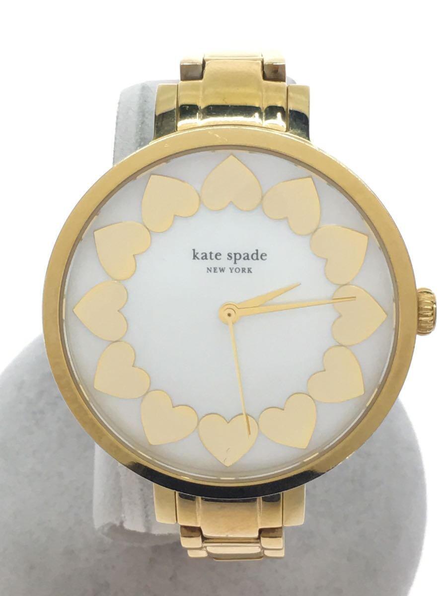 kate spade new york◆クォーツ腕時計/アナログ/WHT/GLD/KSW1035//_画像1