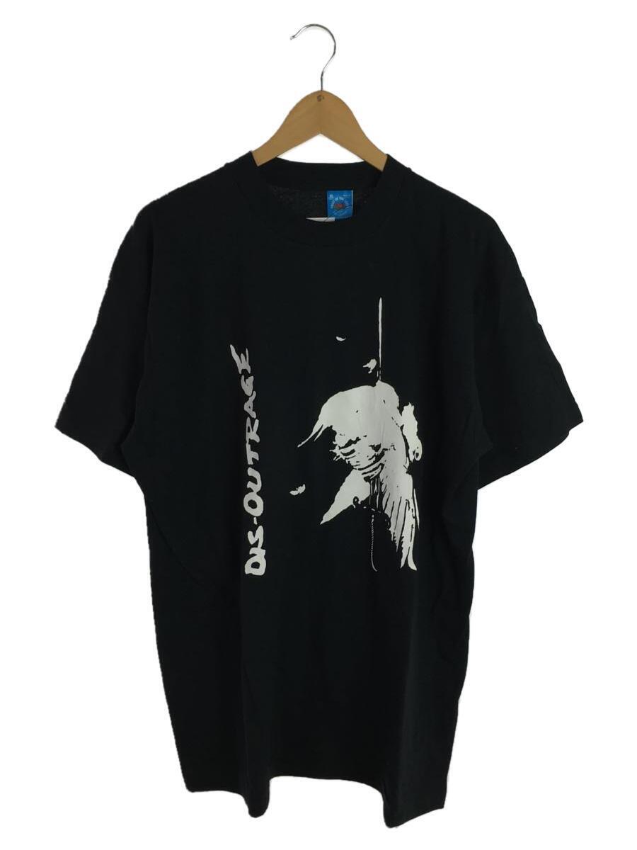 FRUIT OF THE LOOM◆90s/OUTRAGE/BAND Tee//Tシャツ/XL/コットン/BLK//_画像1