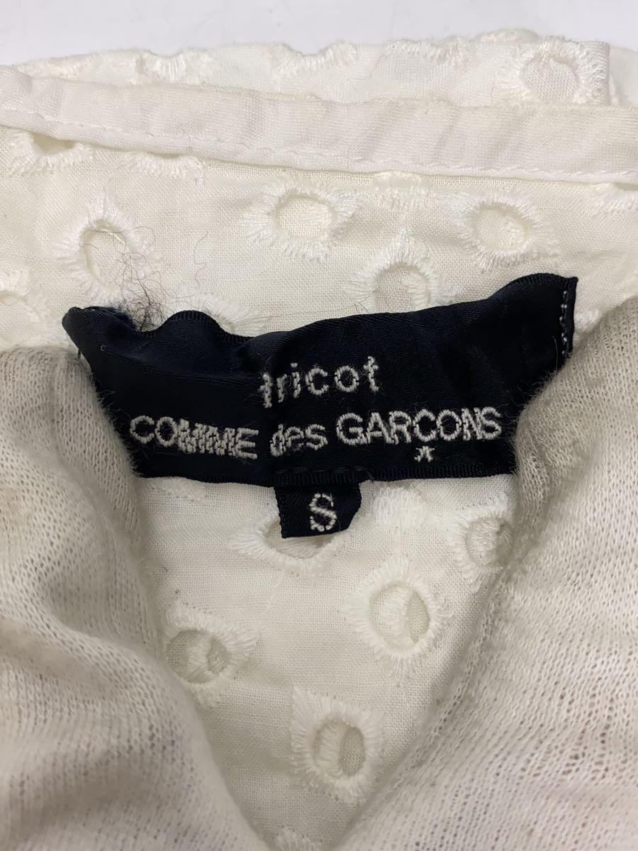 tricot COMME des GARCONS◆ノースリーブブラウス/S/コットン/WHT/TT-B004//_画像3