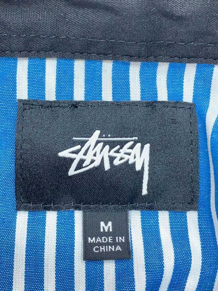 STUSSY◆半袖シャツ/M/コットン/BLU/ストライプ//_画像3