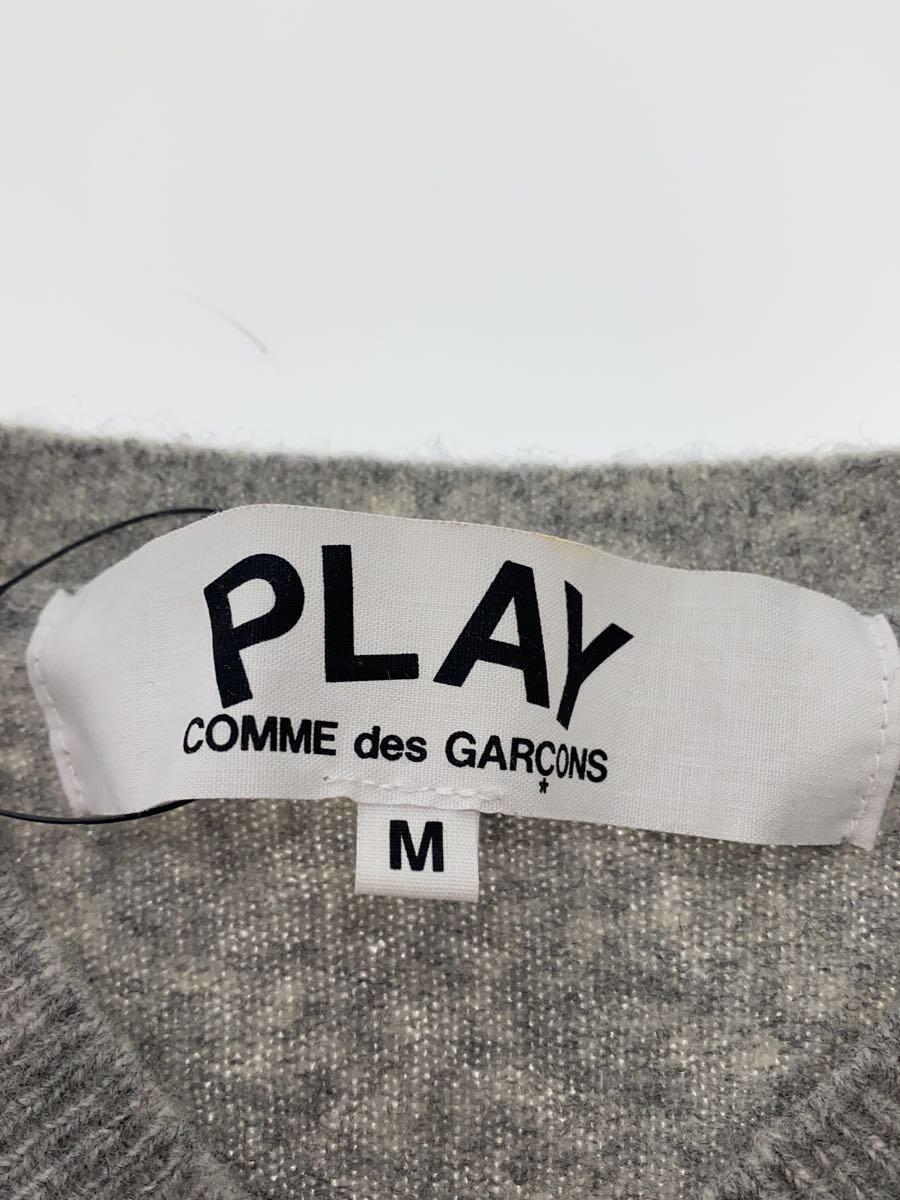 PLAY COMME des GARCONS◆セーター(薄手)/M/ウール/GRY/AZ-N018_画像3