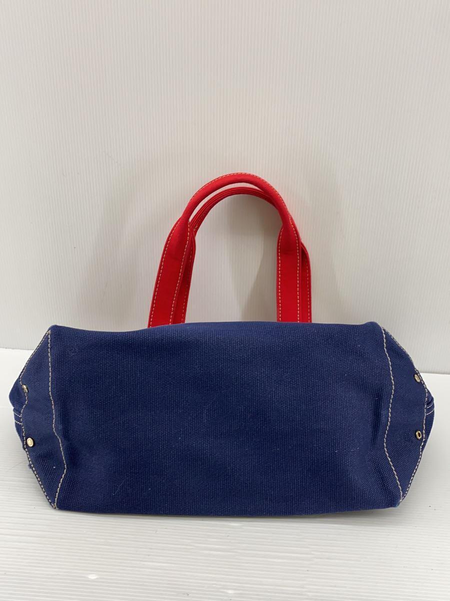 kate spade new york◆トートバッグ/キャンバス/ネイビー/レッド/イエロー_画像4