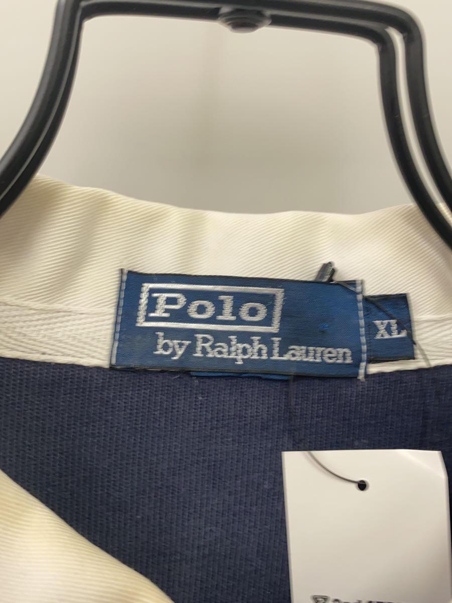 POLO RALPH LAUREN◆ラガーシャツ/状態考慮/XL/コットン/ネイビー/ボーダー_画像3