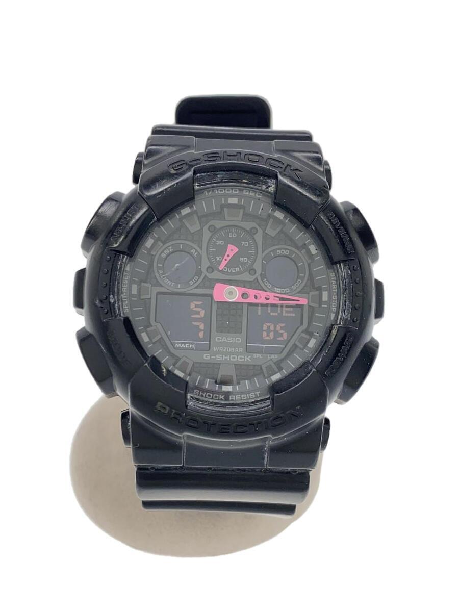 CASIO◆クォーツ腕時計・G-SHOCK/デジアナ/ラバー/BLK/BLK_画像1