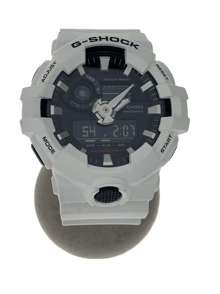 CASIO◆クォーツ腕時計・G-SHOCK/デジアナ/ラバー/BLK/WHT_画像1