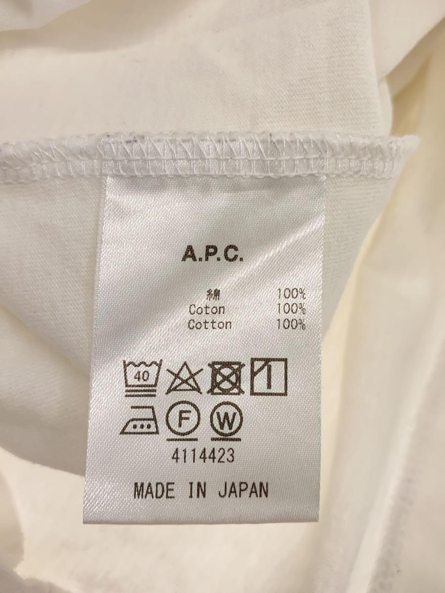 A.P.C.◆Tシャツ/M/コットン/WHT/RUE MADAME/刺繍_画像4