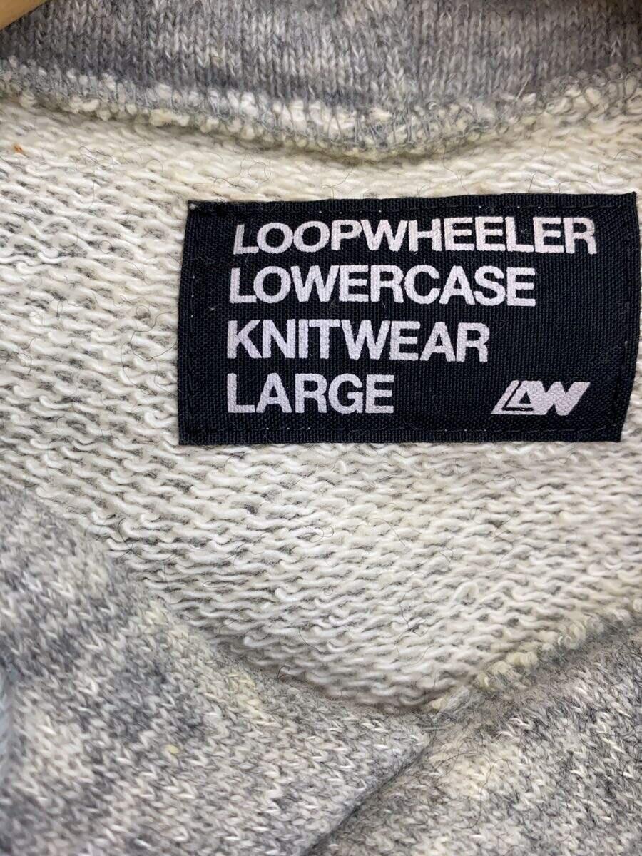 LOOPWHEELER◆×LOWERCASE/KNITWEAR/パーカー/L/ウール/GRY_画像4