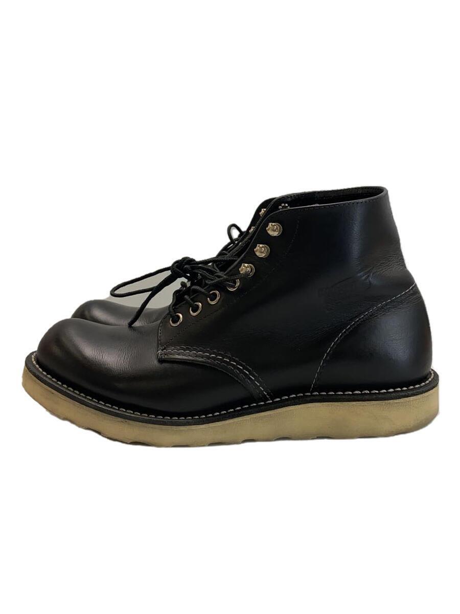 RED WING◆6 CLASSIC ROUND/ブーツ/US7.5/BLK/レザー/8165_画像1