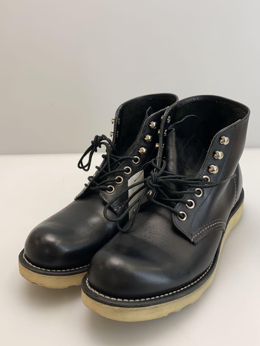 RED WING◆6 CLASSIC ROUND/ブーツ/US7.5/BLK/レザー/8165_画像2