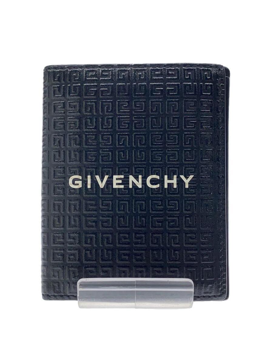 GIVENCHY◆ロゴ/モノグラム型押し/札入れ/財布/レザー/BLK/メンズ_画像1