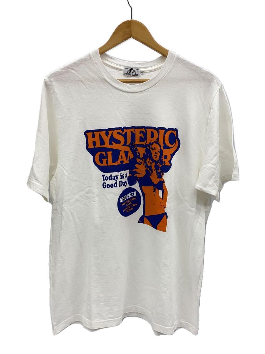 HYSTERIC GLAMOUR◆ヒステリックグラマー/Tシャツ/XL/コットン/WHT/02202CT06_画像1