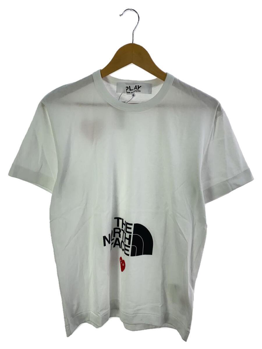 PLAY COMME des GARCONS◆20SS/×THE NORTH FACE/ハートロゴプリント/Tシャツ/M/コットン/WHT/AE-T202_画像1