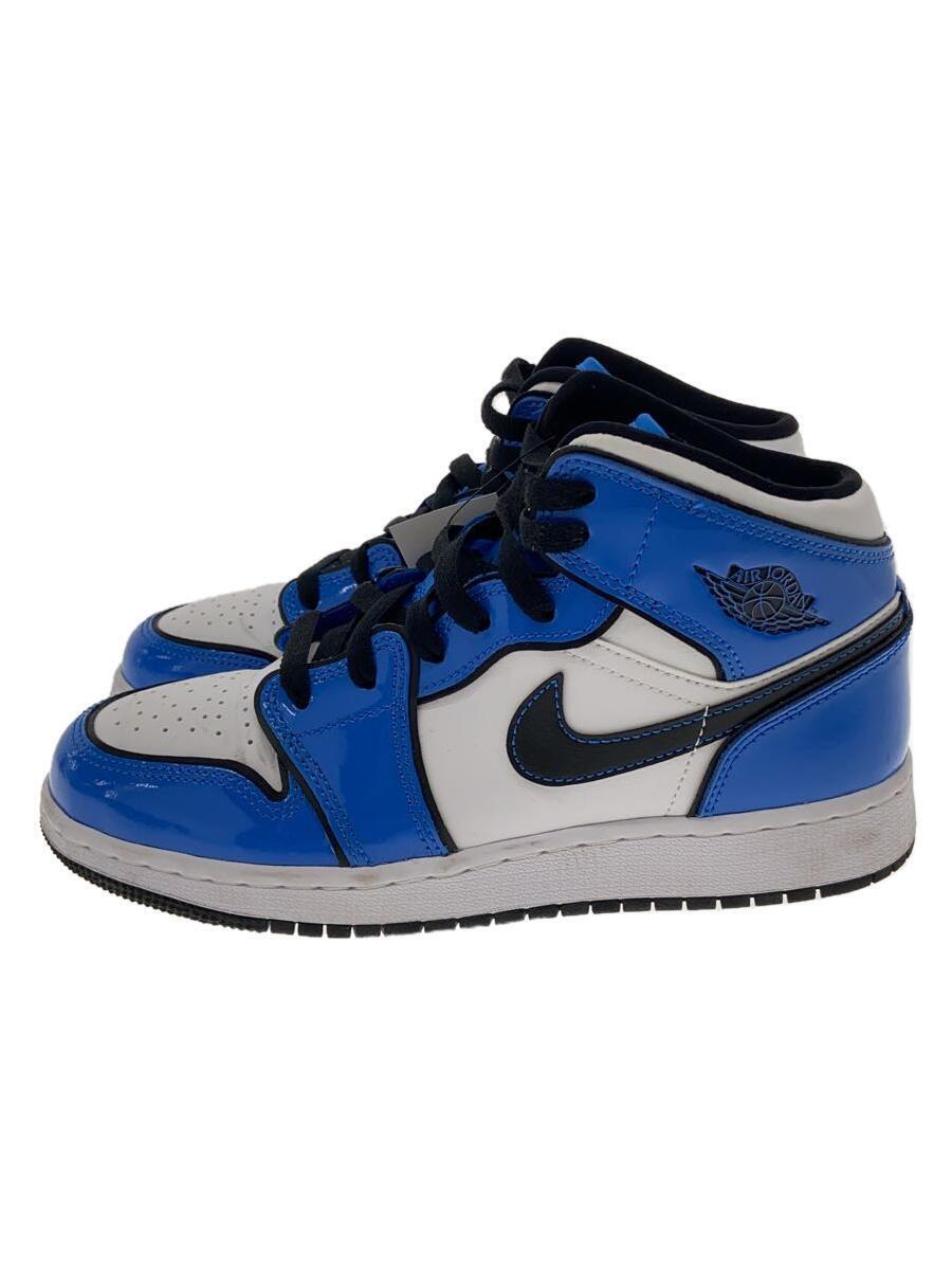 NIKE◆AIR JORDAN 1 MID_エア ジョーダン 1 ミッド/23.5cm/BLU_画像1