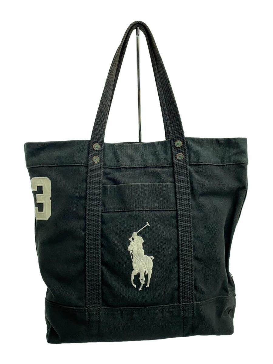 POLO RALPH LAUREN◆トートバッグ/キャンバス/BLK_画像1