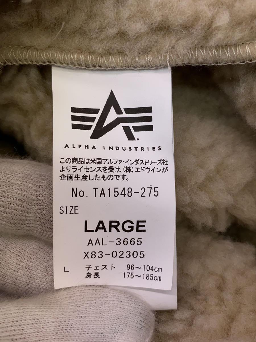 ALPHA INDUSTRIES◆フライトジャケット/ボア/レザージャケット/ブルゾン/L/フェイクレザー/BLK/ta1548-275_画像4