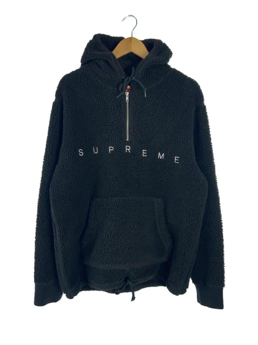 Supreme◆15AW/Sherpa Fleece Pullover/フリースジャケット/L/ポリエステル/BLK_画像1