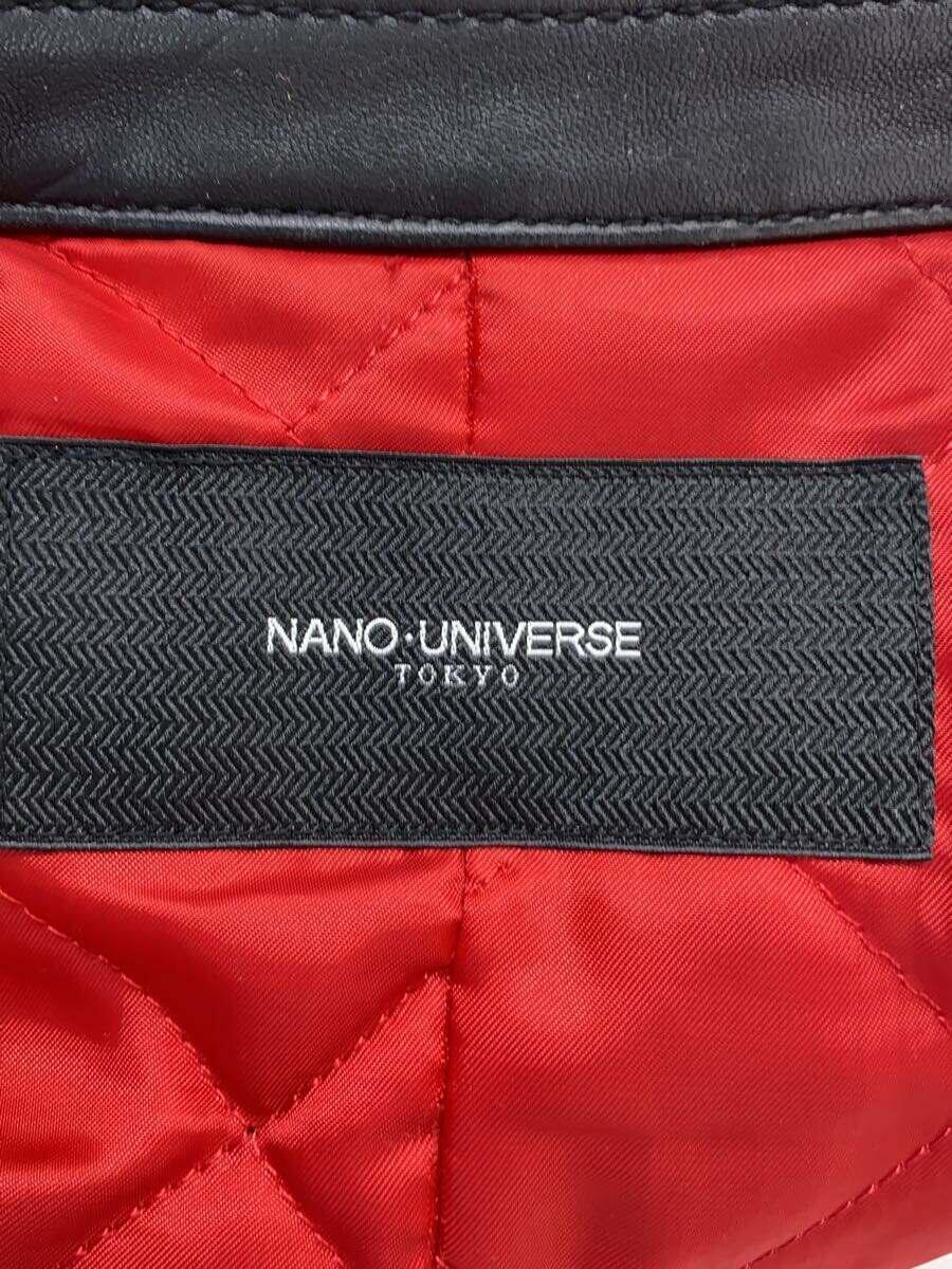 nano universe◆シングルライダースジャケット/M/羊革/BLK/NUC53LO0531SH_画像3