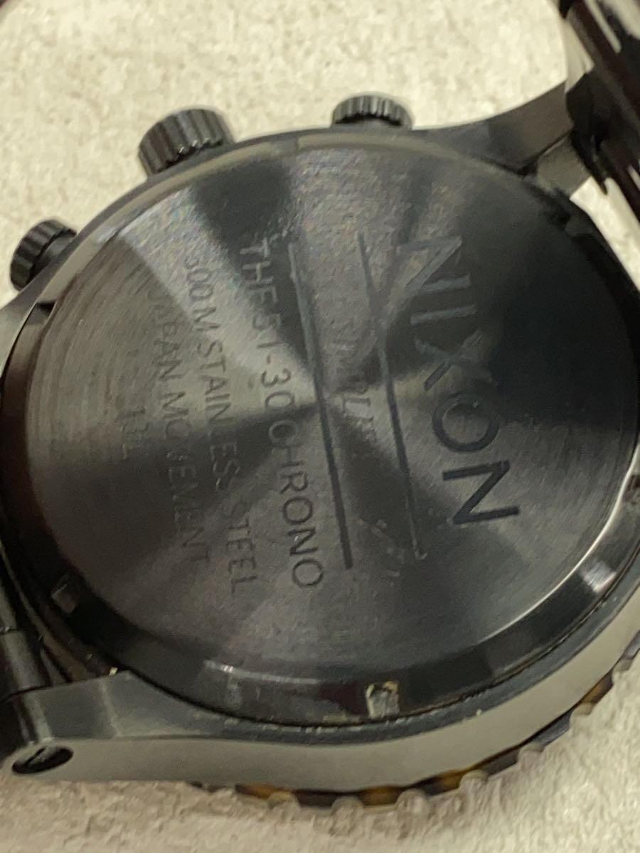 NIXON◆クォーツ腕時計/アナログ/ステンレス/BLK/BLK/THE51-30CHRONO_画像3