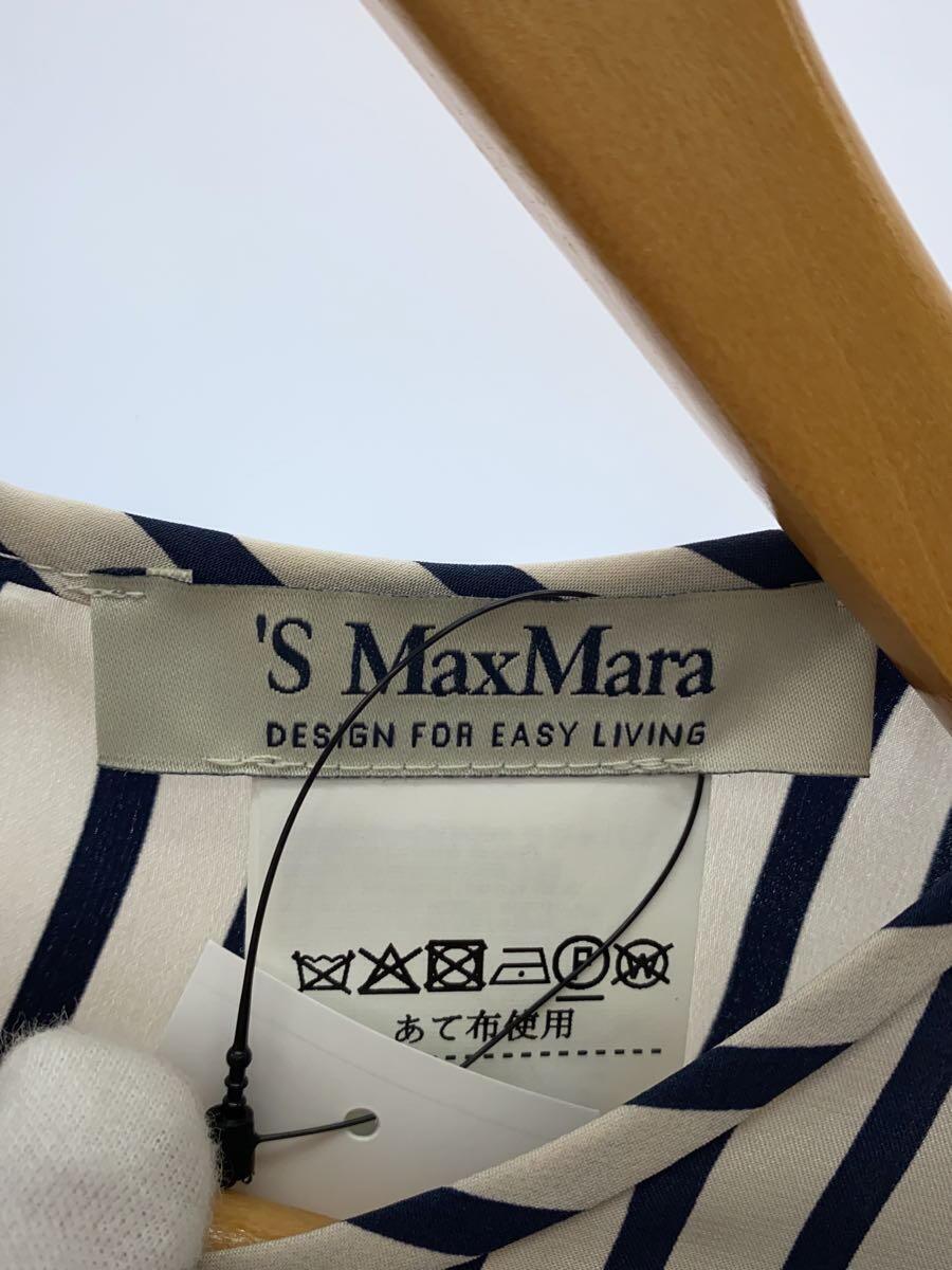 S Max Mara◆長袖ブラウス/42/シルク/NVY/ストライプ//_画像3