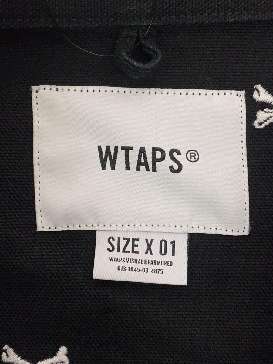 WTAPS◆22SS JUNGLE 01/LS/ジャケット/BLK/黒/221WVDT-SHM02/ボーン/比翼/刺繍_画像3