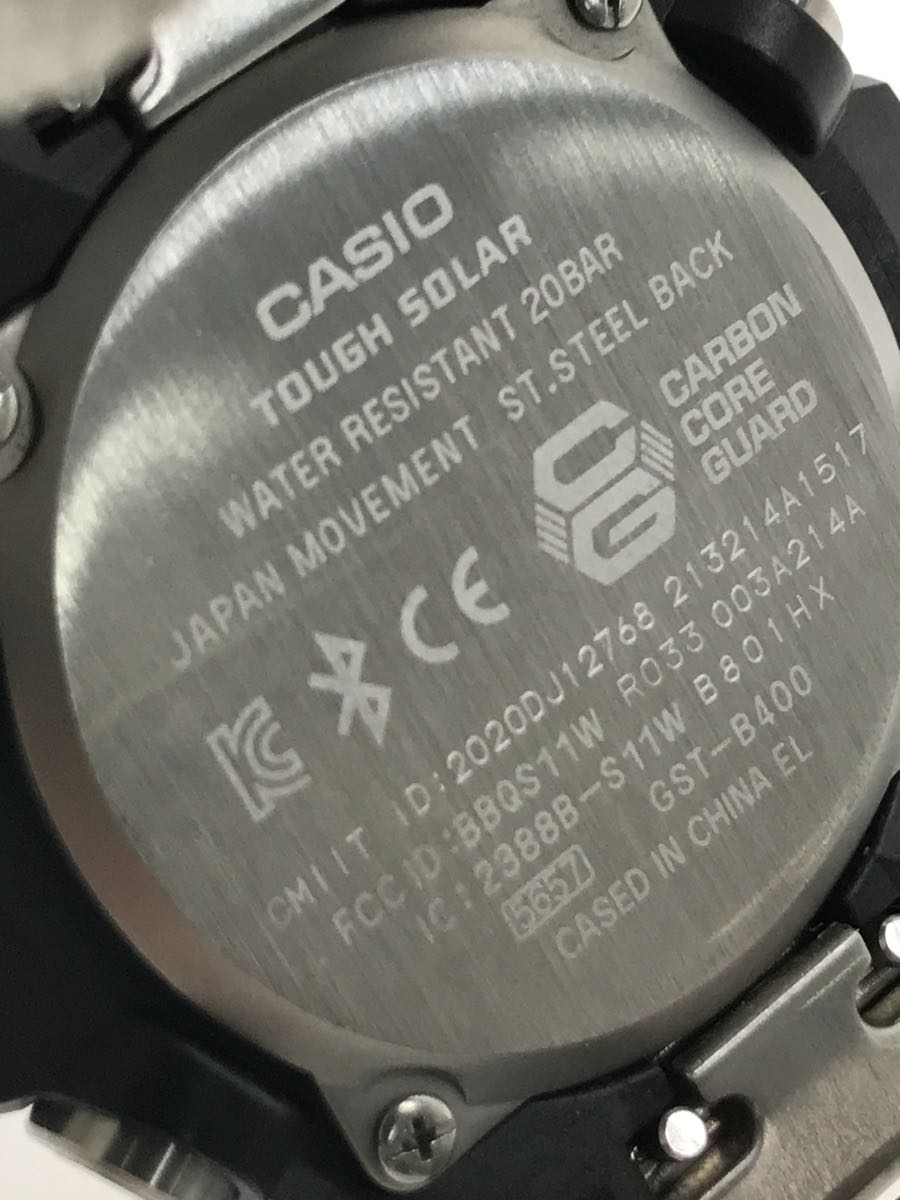 CASIO◆G-SHOCK/G-STEEL/ソーラー腕時計/アナログ/ステンレス/ブラック/シルバー/GST-B400_画像3