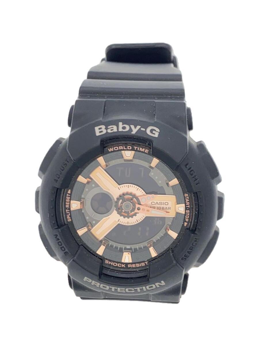 CASIO◆クォーツ腕時計・Baby-G/デジアナ/BLK_画像1