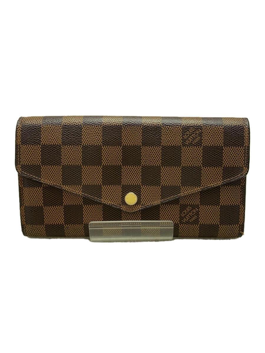 LOUIS VUITTON◆2)ポルト・フォイユ・サラ_ダミエ・エベヌ_BRW_ブラウン/PVC/BRW/レディース_画像1