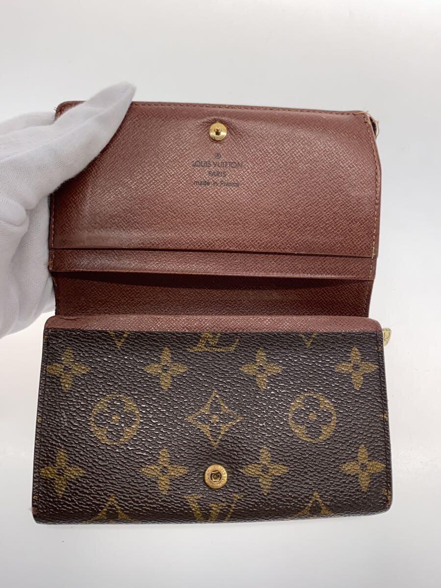 LOUIS VUITTON◆ポルト・モネ・ビエ・トレゾール_モノグラム・キャンバス_BRW/PVC/BRW/レディース_画像4