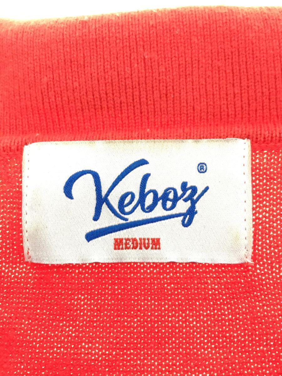 Keboz◆ジップニットシャツ/M/コットン/RED_画像3