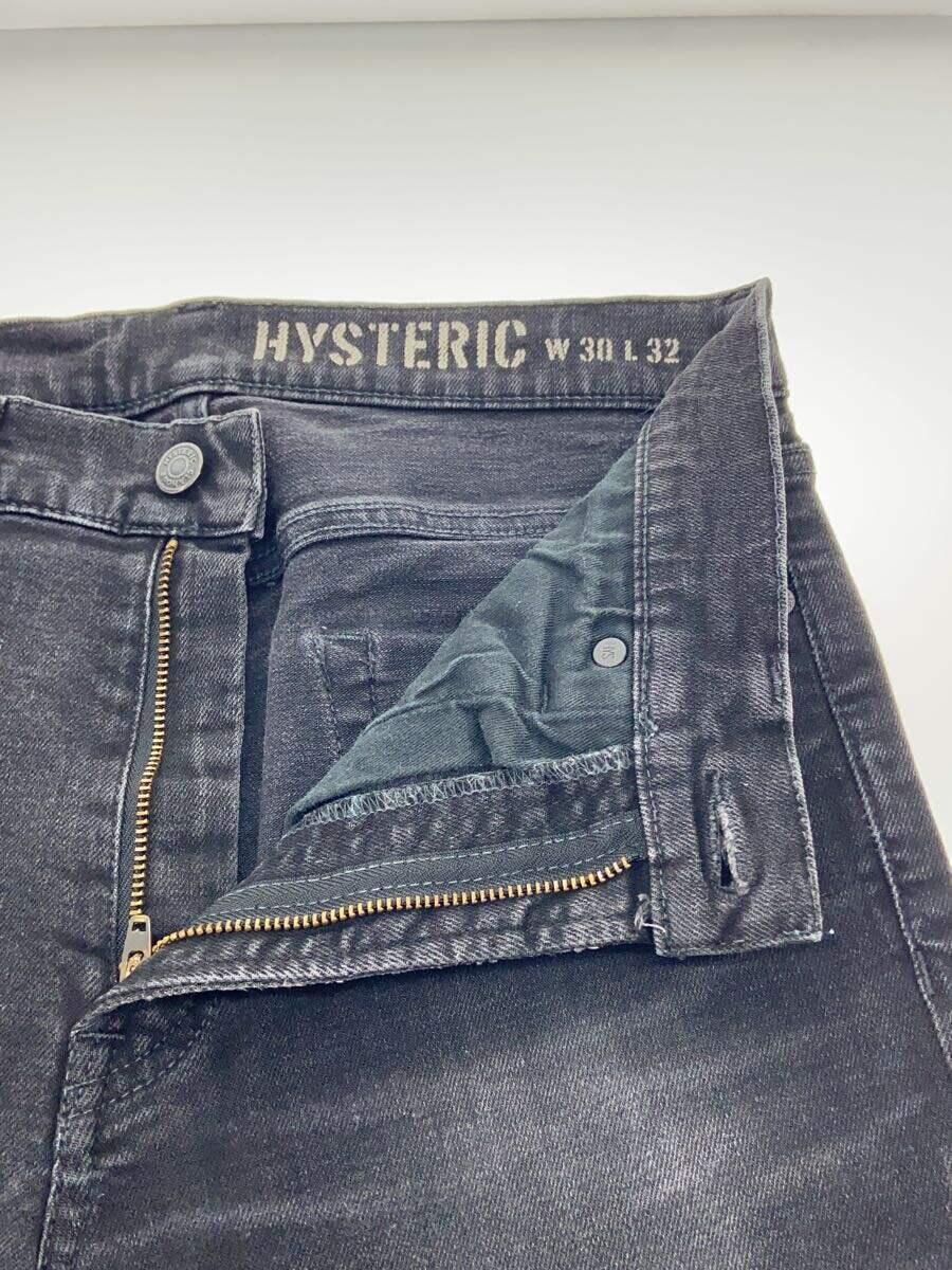 HYSTERIC GLAMOUR◆16SS/KPR加工ISKOデニム リメイクスリムパンツ/30/デニム/BLK/無地/0261AP14//_画像3